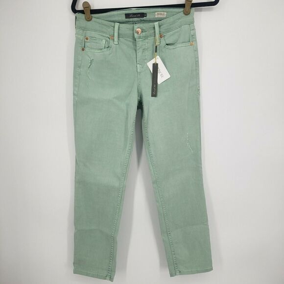 Level 99  Mid rise Lily Crop Rollup Jean Mint New - Picture 4 of 11